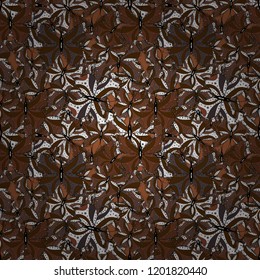 Beautiful seamless pattern of cute butterflies. Pictures in brown, white and black colors. Fashion Fabric Design. Vector. Hand-drawn illustration.
