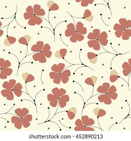 Beautiful seamless pattern with cute flowers can be used for wallpapers, surface textures, textile,linen, kids cloth, pattern fills, page backgrounds and more designs. 