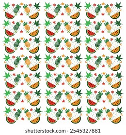 Beautiful seamless pattern with cute hand drawn, Seamless pattern with watermelon pineapple,  Vector Patterns, Irregular Floral Print,
Vector backgrounds with hand drawn flowers, abstract elements