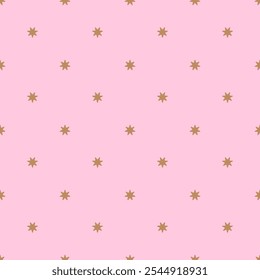 Beautiful seamless pattern with cute little stars on light pink background. Cute wallpaper for decoration, packaging, scrapbooking, etc. 