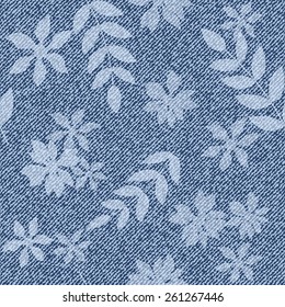 Beautiful seamless pattern with denim jeans background