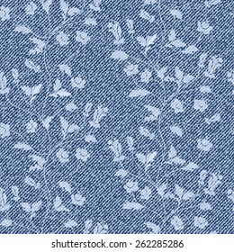 Beautiful seamless pattern with denim jeans background