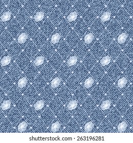 Beautiful seamless pattern with denim jeans background