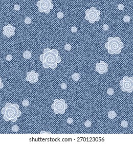 Beautiful seamless pattern with denim jeans background