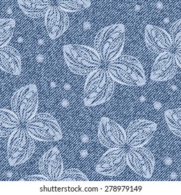 Beautiful seamless pattern with denim jeans background