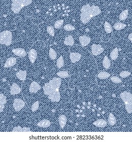 Beautiful seamless pattern with denim jeans background
