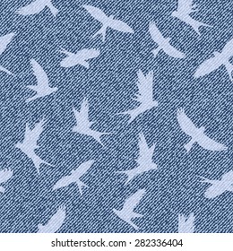 Beautiful seamless pattern with denim jeans background