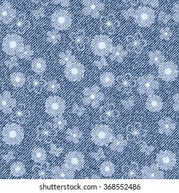 Beautiful seamless pattern with denim jeans background