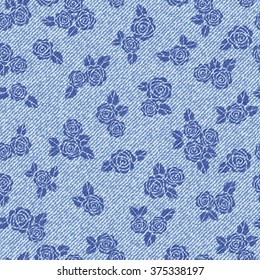 Beautiful seamless pattern with denim jeans background