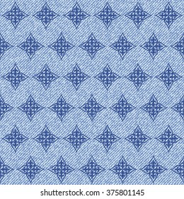 Beautiful seamless pattern with denim jeans background