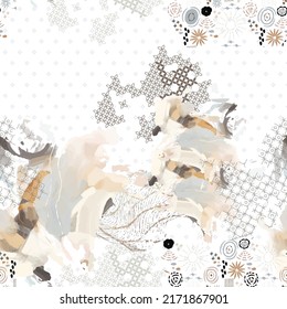 Beautiful seamless pattern design, in abstract and elegant style. Design for accessories Hijab, kerchief, bandana, fabric, fashion, shawl, and wallpaper