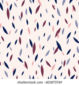 Beautiful seamless pattern with different elements. Multicolored texture with abstract leaves.
