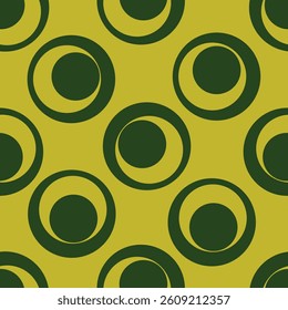 Beautiful seamless pattern with dotted circles. Vector Illustration. Red background with hand drawn circles