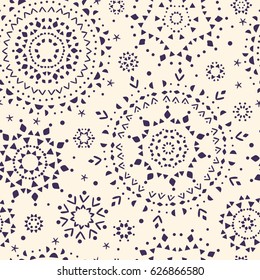Beautiful seamless pattern with ethnic circle. Vector illustration