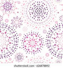 Beautiful seamless pattern with ethnic circle. Vector illustration