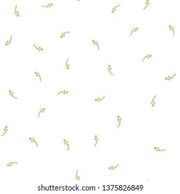 Beautiful Seamless Pattern with figures Gold color. For design, textile, pattern fills, box, posters, cards, web page background etc. Pattern under the mask. Vector.