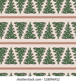 Beautiful seamless pattern with fir tree Christmas and New Year designs. Seamless pattern can be used for textiles, wrapping paper, wallpaper, pattern fills, web page background, surface textures.
