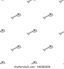 Beautiful seamless pattern of fish skeletons