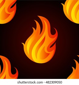 Beautiful seamless pattern with flames of fire. Element for design. Vector illustration.