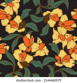Beautiful seamless pattern with floral background.