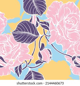 Beautiful seamless pattern with floral background.