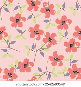 Padrão perfeito bonito com fundo floral.