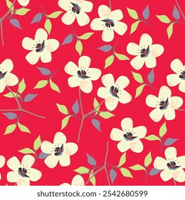 Padrão perfeito bonito com fundo floral.