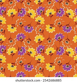 Padrão perfeito bonito com fundo floral.