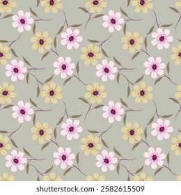 Beautiful seamless pattern with floral background