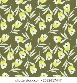 Beautiful seamless pattern with floral background