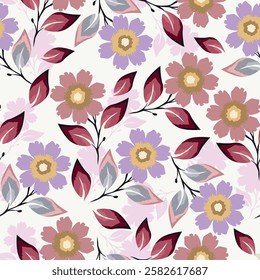 Beautiful seamless pattern with floral background