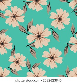 Beautiful seamless pattern with floral background