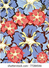 Beautiful seamless pattern floral fill a contour