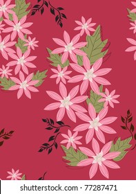 Beautiful seamless pattern floral fill a contour