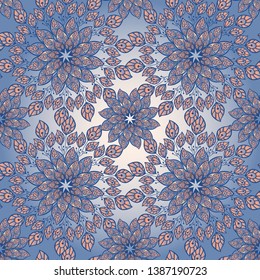 beautiful seamless pattern with floral ornament in Oriental style