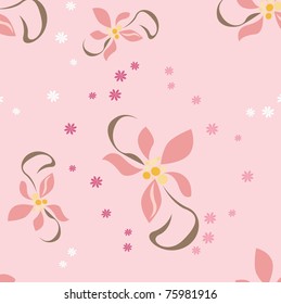 Beautiful seamless pattern with florets it is possible to fill any contour