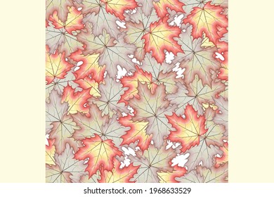 Beautiful seamless pattern beautiful flower and leaves Premium Vector