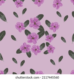 beautiful seamless pattern of flower and leaves