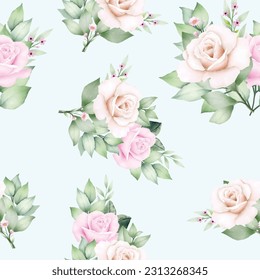 beautiful seamless pattern flower rose watercolor