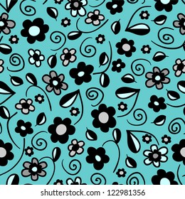 Beautiful seamless pattern with flowers