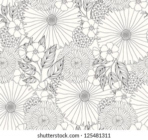 beautiful seamless pattern with flowers