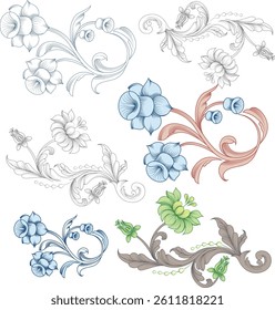 Beautiful seamless pattern of flowers