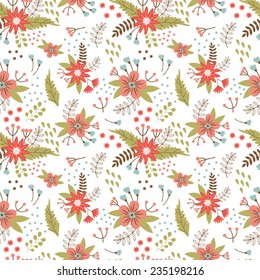 Beautiful seamless pattern with flowers. Bright illustration, can be used for creating card, invitation card for wedding,wallpaper and textile.
