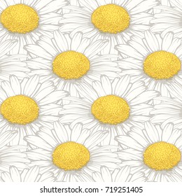 Beautiful seamless pattern with flowers daisy. design forgreeting cards and invitations of wedding, birthday, Valentine's Day, mother's day and other seasonal holiday.