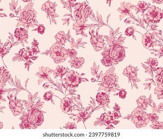 Beautiful seamless pattern with flowers, and design elements. Floral pattern for invitations, cards, printing, gift wrap, manufacturing, textiles, fabric, and wallpaper.