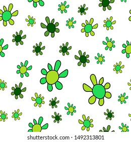 Beautiful Seamless pattern with flowers green color. Can be used for printing on packaging, bags, cups, laptop, box, etc. Pattern under the mask. Vector.