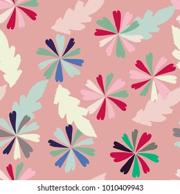 Beautiful seamless pattern with flowers and leaves, vector. Gentle floral texture