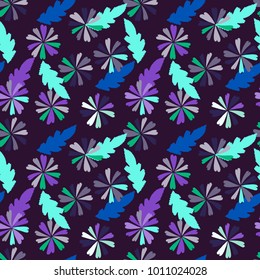 Beautiful seamless pattern with flowers and leaves, vector. Colorful floral texture