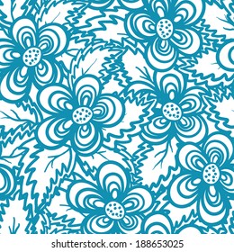 Beautiful seamless pattern with flowers and leaves. Flowers texture