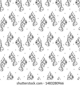 Beautiful seamless pattern with flowers on a white isolated background. Design suitable for fabric, wallpaper, wrapping paper, posters.